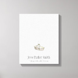 Guestbook med fingeravtrycksbladet nyfödd bebis - canvastryck