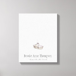 Guestbook med fingeravtrycksbladet nyfödd bebis - canvastryck