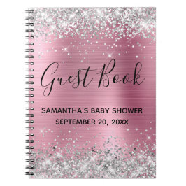 Guestbook med handbok om barn med Rosa silver Anteckningsbok