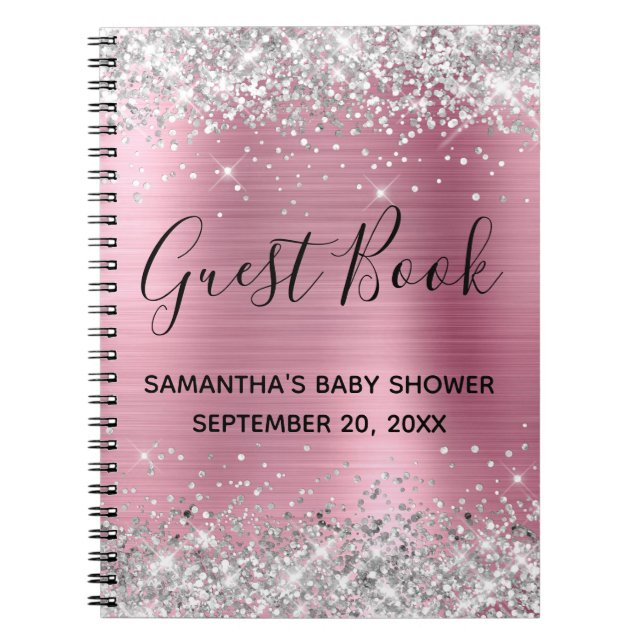 Guestbook med handbok om barn med Rosa silver Anteckningsbok (Framsidan)