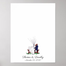 Guestbook med par fingeravtryck i bröllop poster