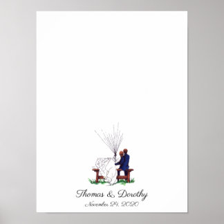 Guestbook med par fingeravtryck i bröllop poster