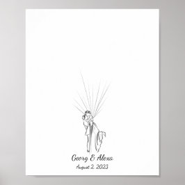 Guestbook med par fingeravtryck i bröllop poster