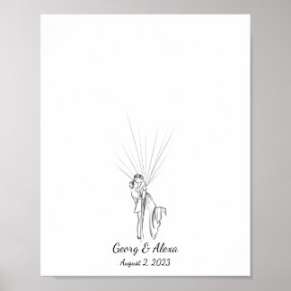 Guestbook med par fingeravtryck i bröllop poster