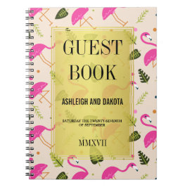 Guestbook | Modern Shock rosa Flamingos Anteckningsbok
