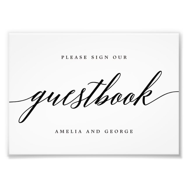 Guestbook Sign EDITABLE FÄRG och STORLEK MSC Fototryck (Framsidan)