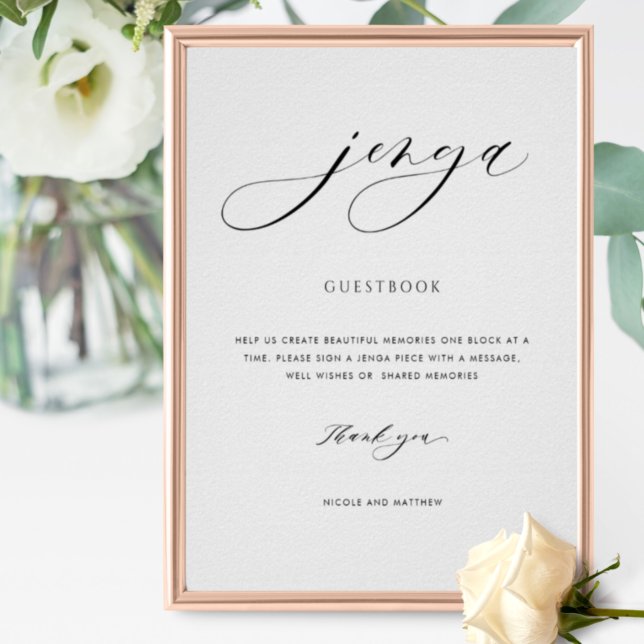 Guestbook-signatur för Elegant-skript Bröllop Jeng Poster (Skapare uppladdad)