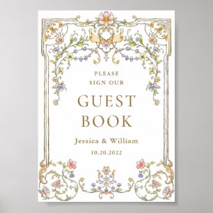 Guestbook-signatur för Ornate Victorian Grace Blom Poster