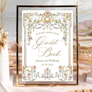 Guestbook-signatur för Ornate Victorian Grace Blom Poster
