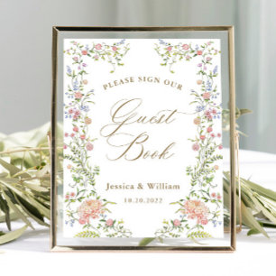 Guestbook-signatur för Ornate Victorian Grace Blom Poster