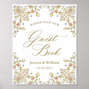Guestbook-signatur för Ornate Victorian Grace Blom Poster
