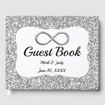 Guestbook silver Glitter Infinity Bröllop
