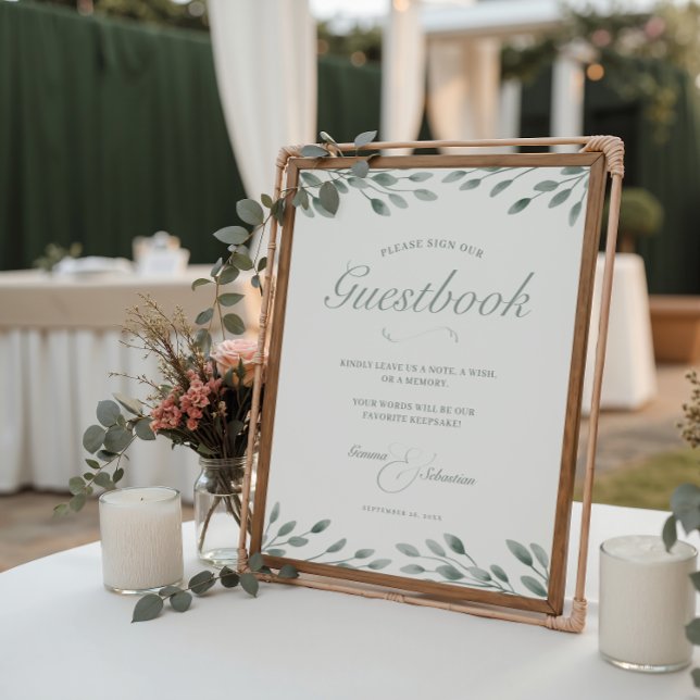 Guestbook Skriv ut elegant för elfenben- och svep- (Skapare uppladdad)