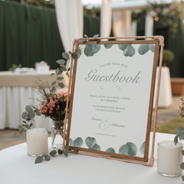 Guestbook Skriv ut elegant för elfenben- och svep- (Skapare uppladdad)