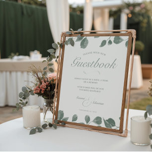 Guestbook Skriv ut elegant för elfenben- och svep-