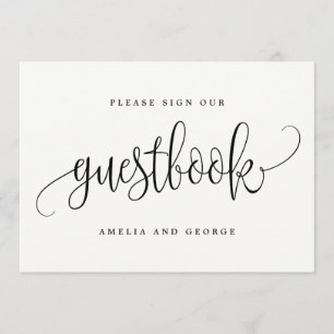 Guestbook-tecken - Fin calligrafi Inbjudningar