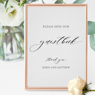 Guestbook-tecken för elegant Bröllop Poster