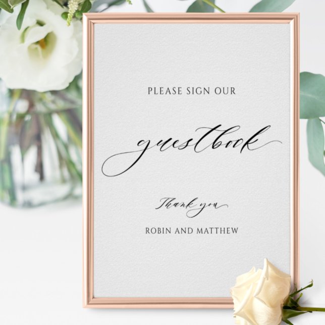 Guestbook-tecken för elegant Bröllop Poster (Skapare uppladdad)
