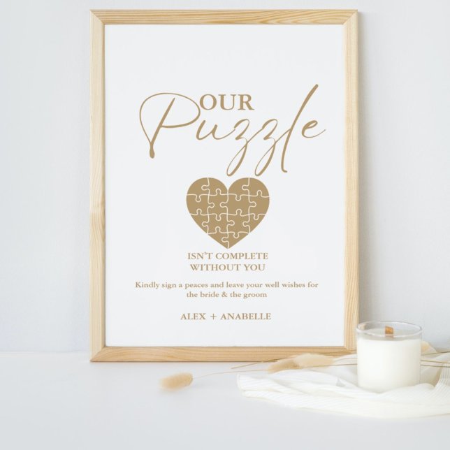 Guestbook-tecken för elegant i Guld Bröllop Poster (Skapare uppladdad)
