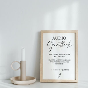 Guestbook-tecken för modern minimalistisk svart Au Poster