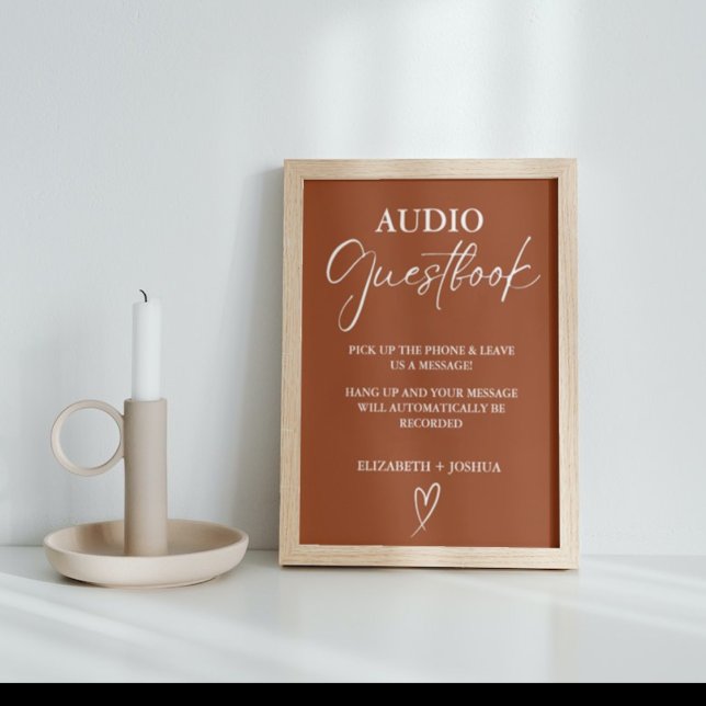 Guestbook-tecken för modern minimalistisk terracot poster (Skapare uppladdad)