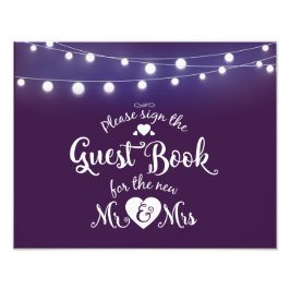 Guestbook-tecken med utbytbar bakgrund färg fototryck