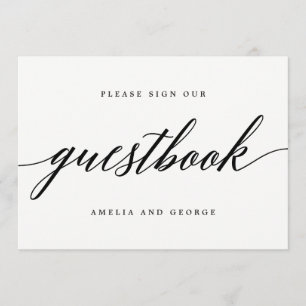 Guestbook-tecken - modernt skript inbjudningar