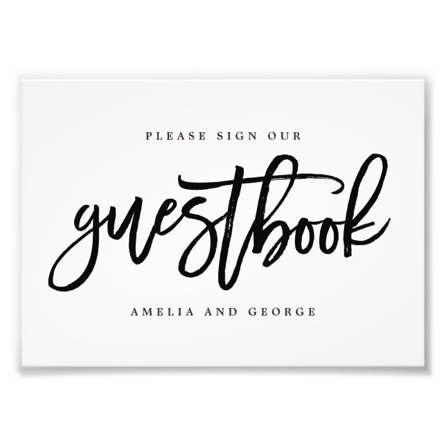 Guestbook-tecken Välj Storlek brushöjd Fototryck (Framsidan)