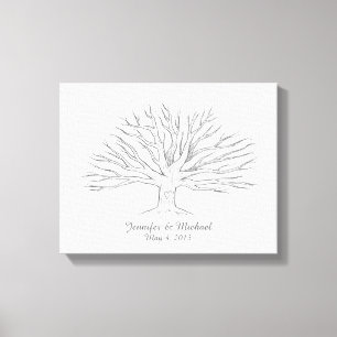 Guestbook Träd för tumavtryck för arbetsyta Canvastryck