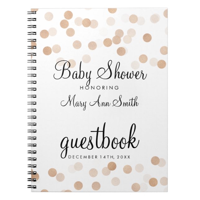 Guestbookbaby shower förkopprar omkullkastar anteckningsbok (Framsidan)
