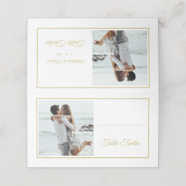 Guests Elegant Photo Guld Bröllop Bordsnummer Placeringskort