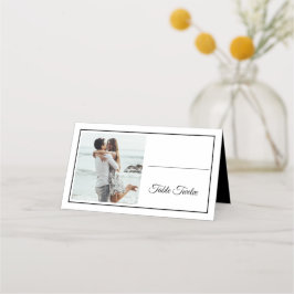 Guests Namn Photo Elegant bröllop Bordsnummer Placeringskort
