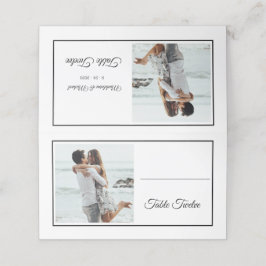 Guests Namn Photo Elegant bröllop Bordsnummer Placeringskort