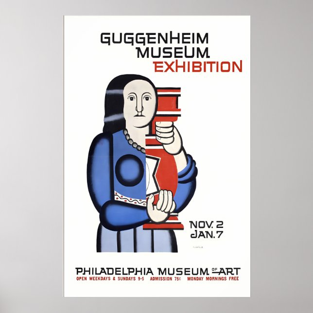 Guggenheim Museum Utställning Philadelphia Museum Poster (Framsidan)