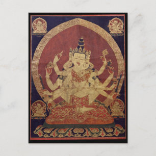 Guhyasamaja tibetansk buddhistisk gudom vykort
