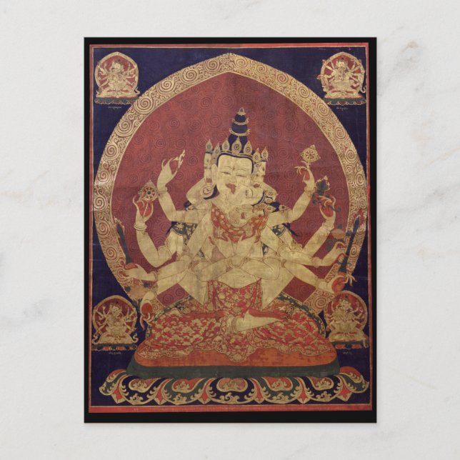 Guhyasamaja tibetansk buddhistisk gudom vykort (Framsida)