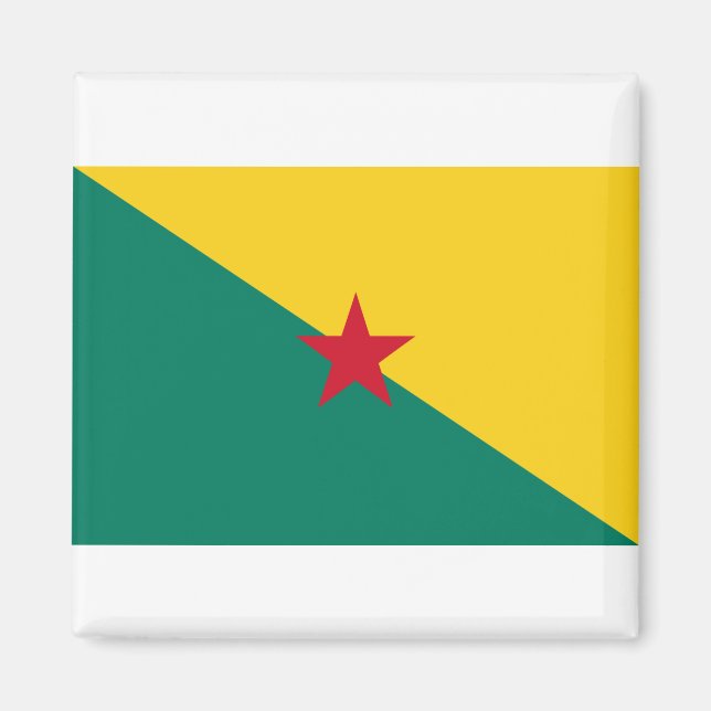 Guiana - Drapeau de la Guyane Flagga Magnet (Framsidan)