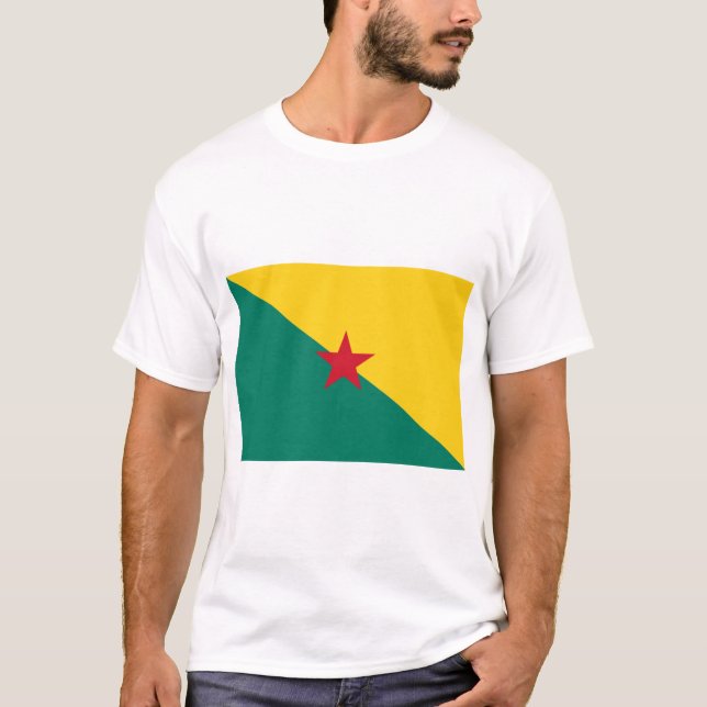 Guiana - Drapeau de la Guyane Flagga T Shirt (Framsida)