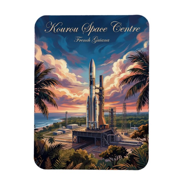 Guiana rymdcentrum Franska Guyana Magnet (Vertikal)