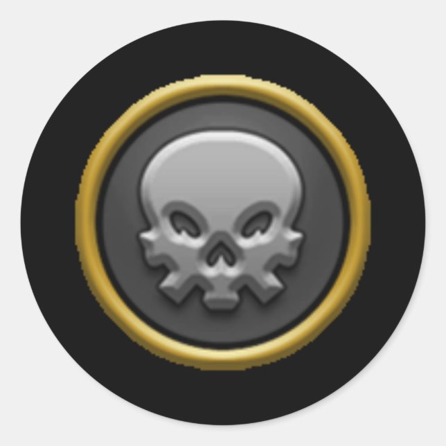 Guide101 Dödsskolemärkning Runt Klistermärke (Framsida)