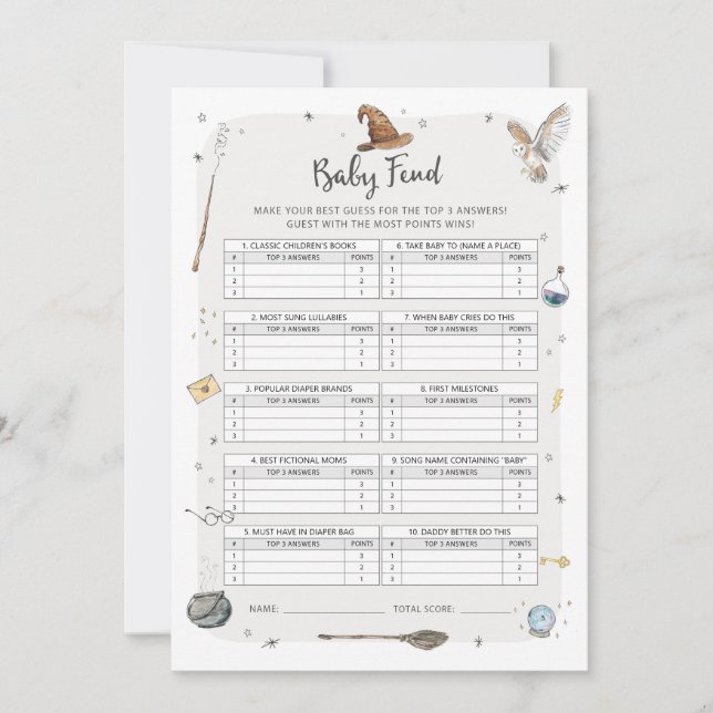 Guide Baby Shower Baby Trivia-spel Inbjudningar (Framsida)