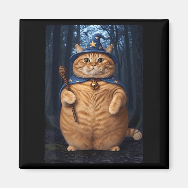 Guide Cat Witch Funny Halloween Manar Women Kid cu Magnet (Framsidan)