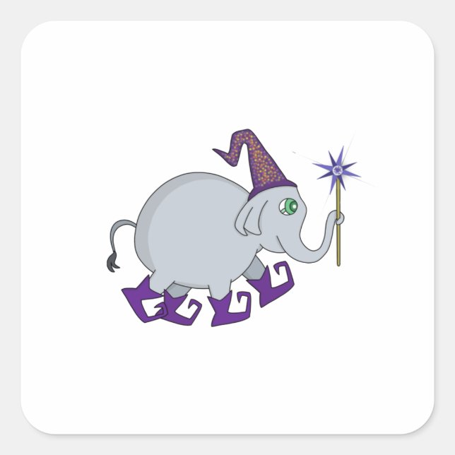 Guide Elephant Fyrkantigt Klistermärke (Framsida)