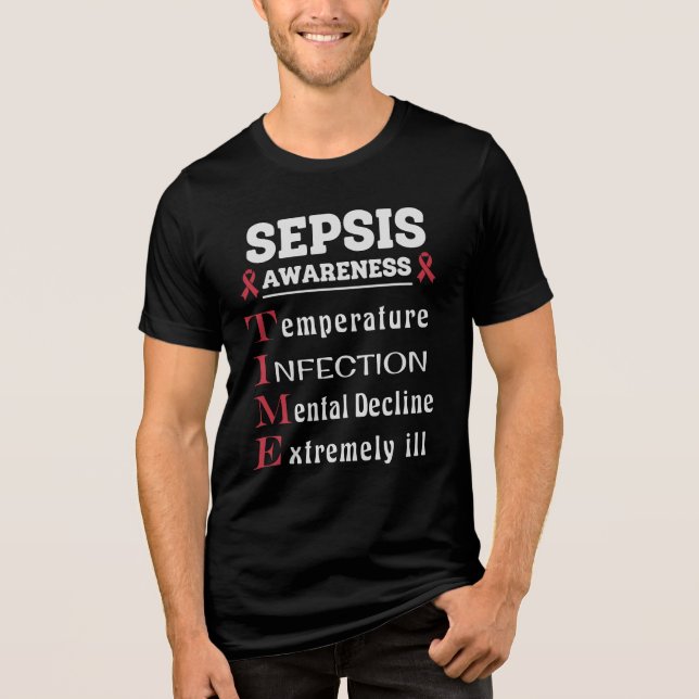 Guide för Sepsis Awareness T.I.M.E. T Shirt (Framsida)