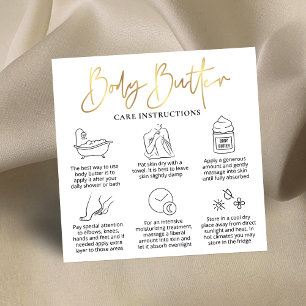 Guide för tillämpning av Body Butter Application G Fyrkantigt Visitkort