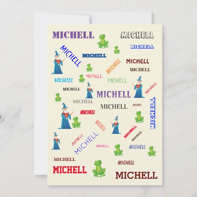 Guide Frog Fairy Tale Ord Cloud Namn Collage Inbjudningar (Framsida)