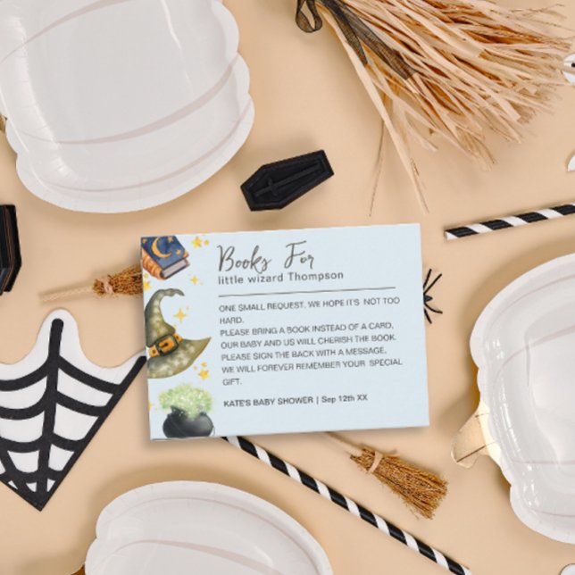 Guide Halloween Boy Bok Request Baby Shower Tilläggskort (Skapare uppladdad)