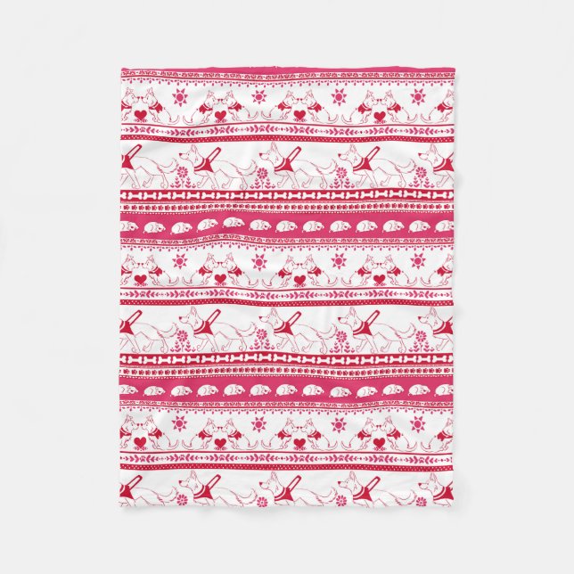 Guide Hund Tale German Shepherd Mönster - Red - Fleecefilt (Framsidan)