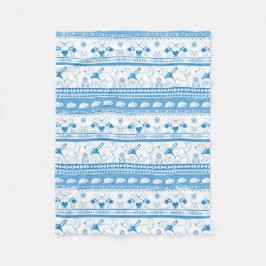 Guide Hund Tale Golden Mönster - Blue - Fleecefilt