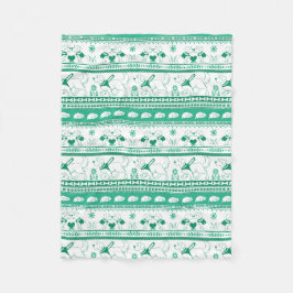 Guide Hund Tale Golden Mönster - Grönt - Fleecefilt